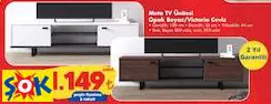 RUUM STORE META TV ÜNİTESİ OPAK BEYAZ/VİCTORİA CEVİZ